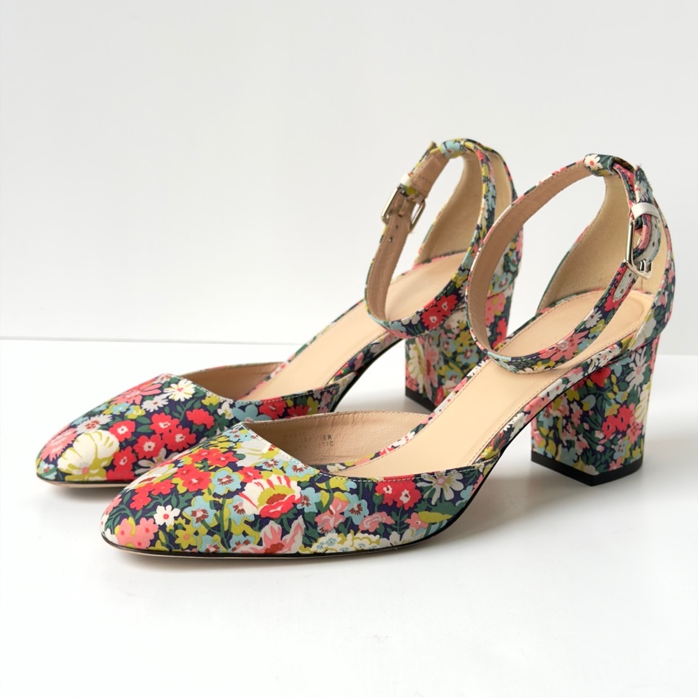J. Crew Liberty Floral Print Block Heel Women's Shoes, US 8.5